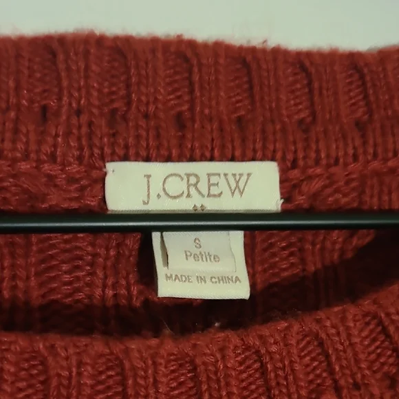 J.Crew Small Petite Red Diamond Knit Crewneck Sweater - Picture 3 of 8